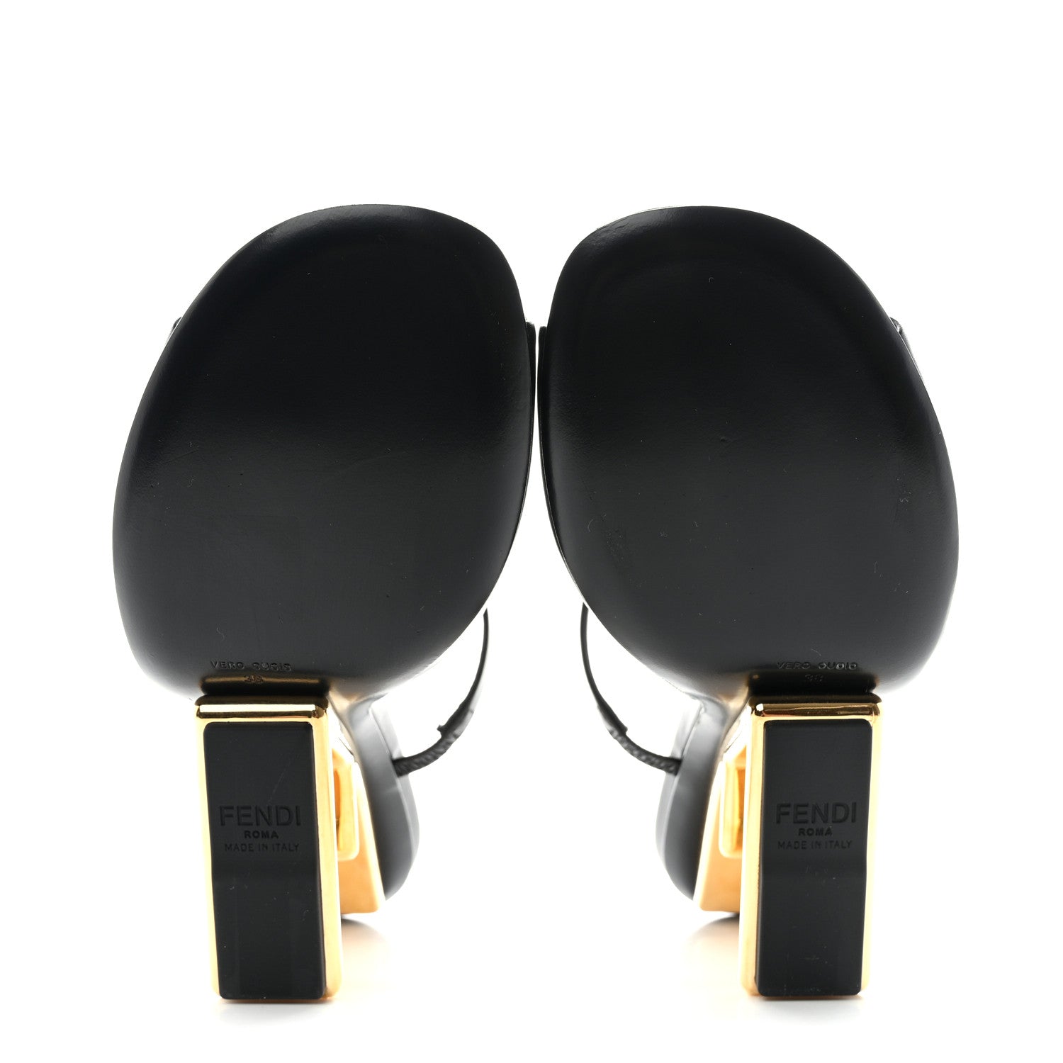 Fendi Calfskin Fendi First 95mm Slide Sandals 38.5 Black 5 of 12