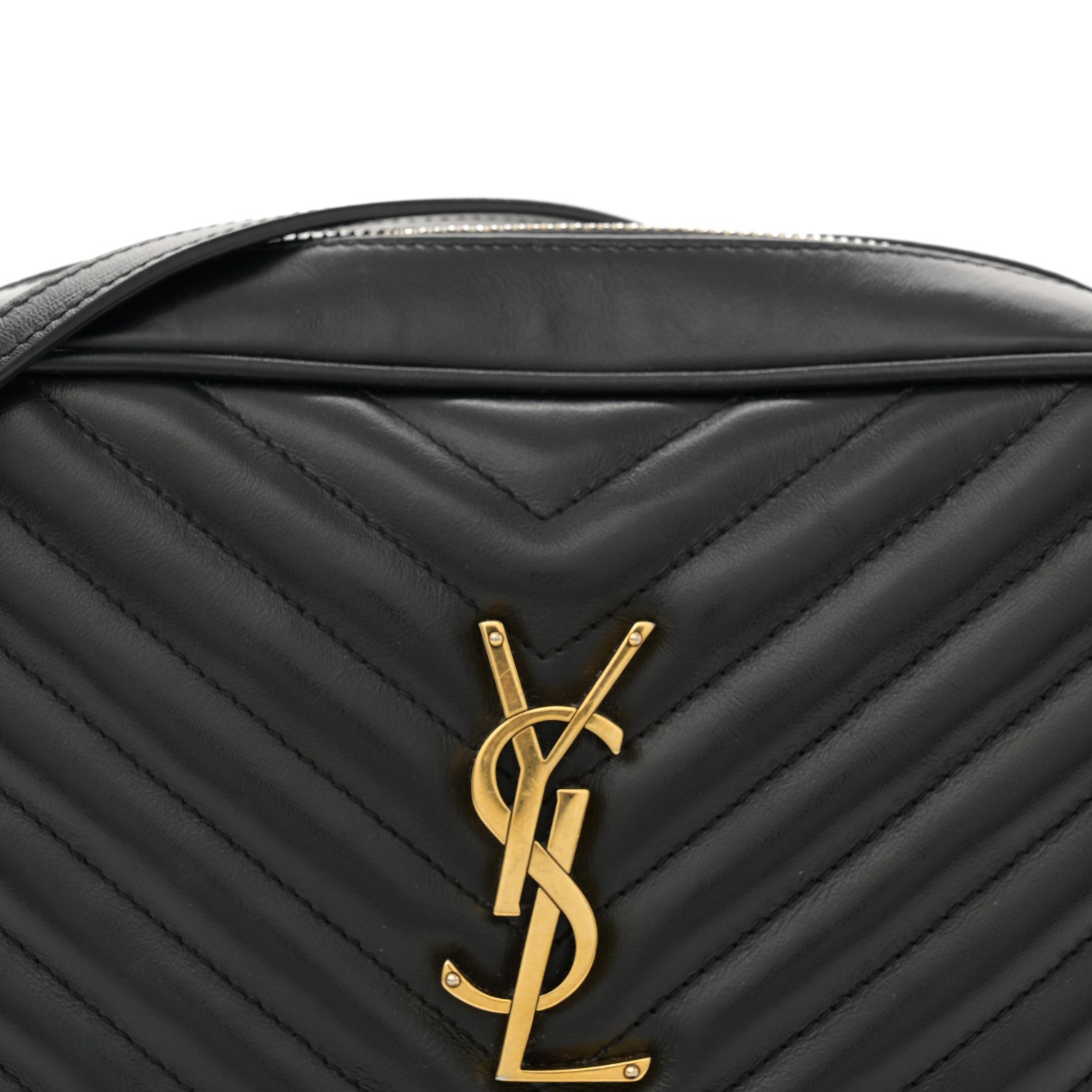 Saint Laurent Calfskin Matelasse Monogram Lou Camera Bag Black 8 of 14