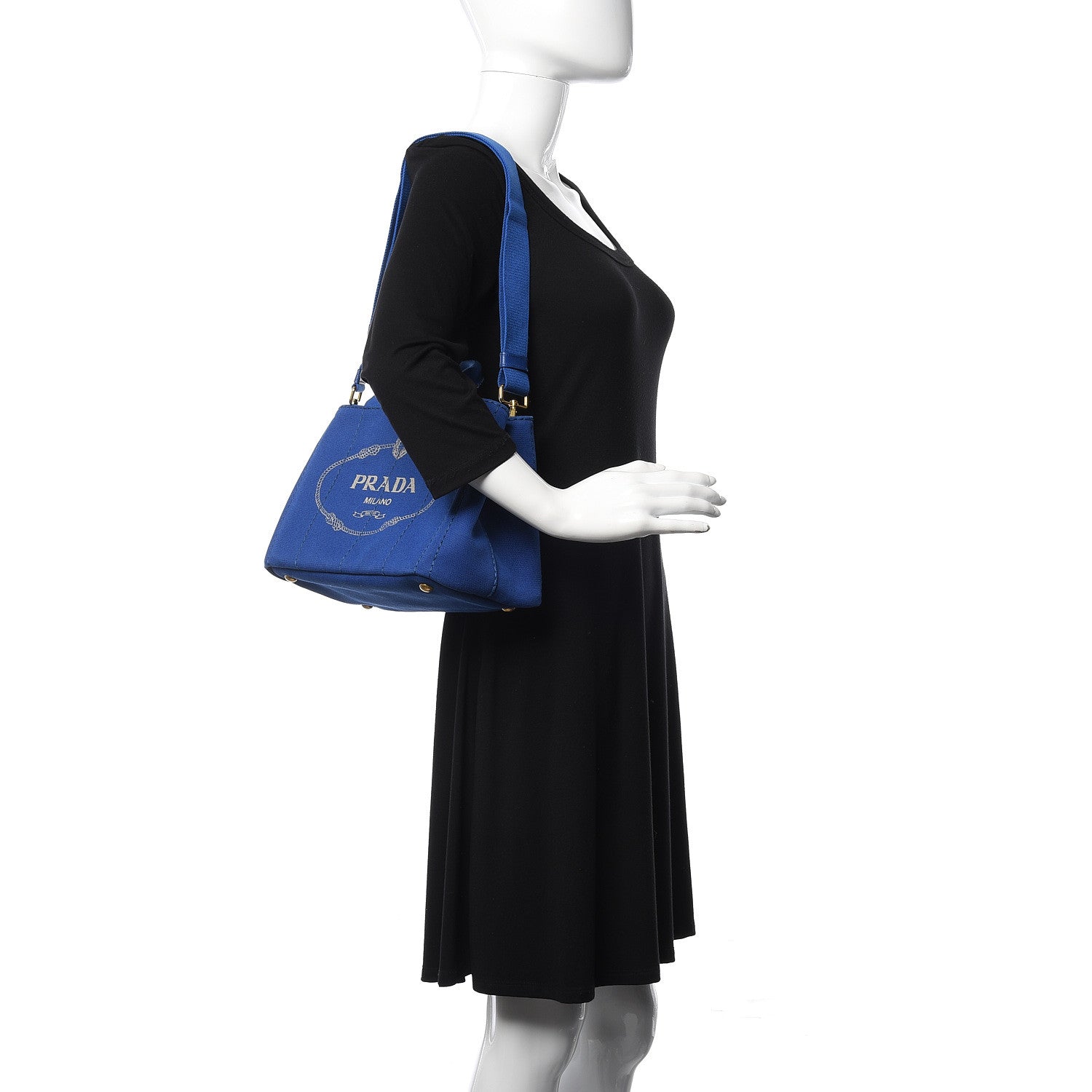Prada Canapa Small Logo Tote Cobalto 2 of 9