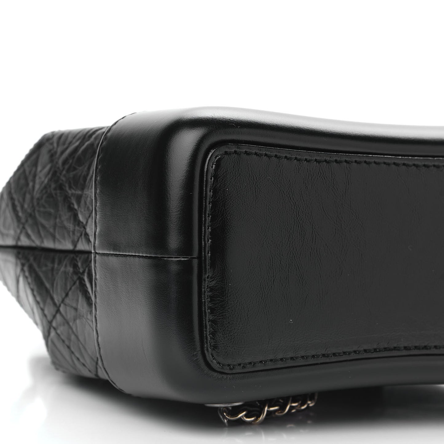Aged Calfskin Quilted Small Gabrielle Backpack Black