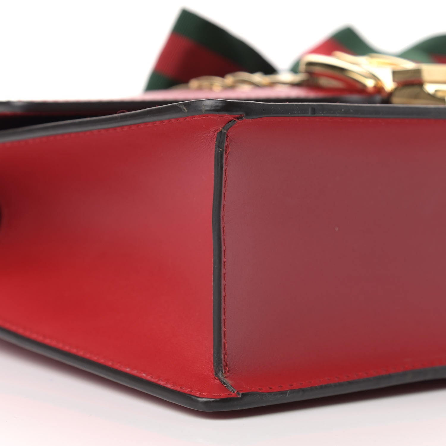 Gucci Calfskin Small Sylvie Shoulder Bag Hibiscus Red 8 of 12