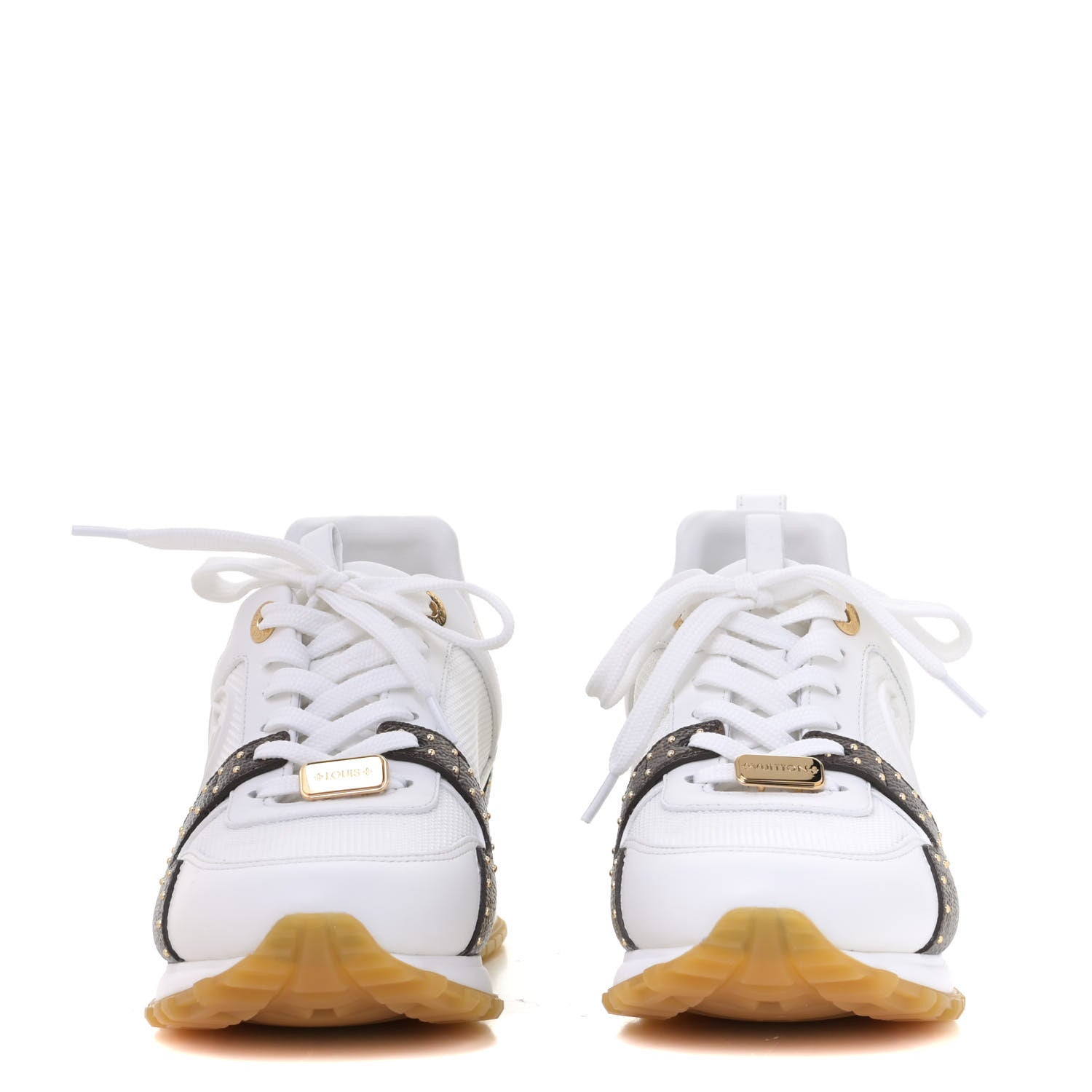 Louis Vuitton Calfskin Monogram Embellished Run Away Sneakers 37 White 2 of 4