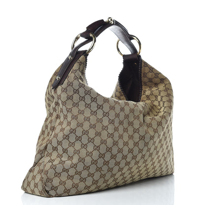 Gucci Monogram Large Horsebit Chain Hobo Dark Brown 3 of 15