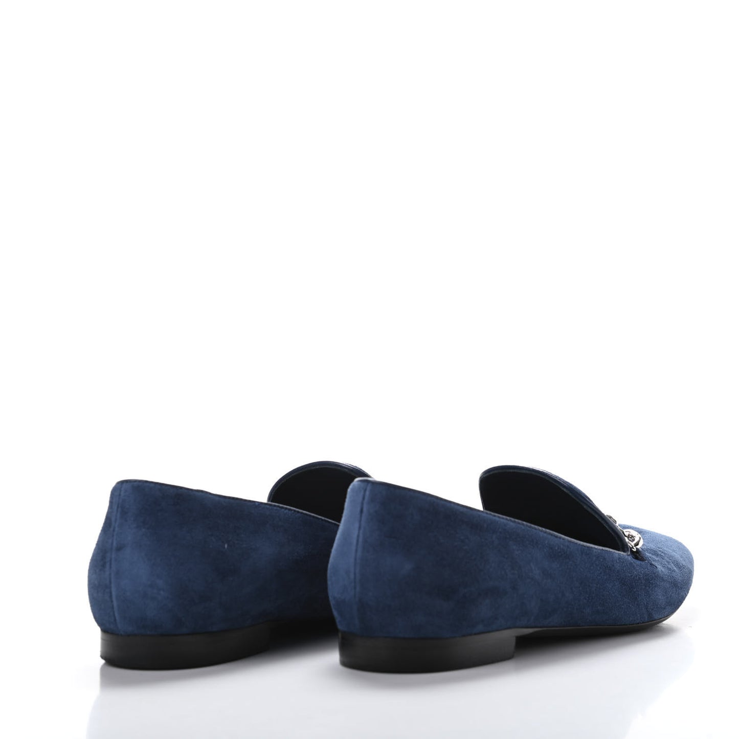 Suede Schoolgirl Flat Slippers 38 Blue