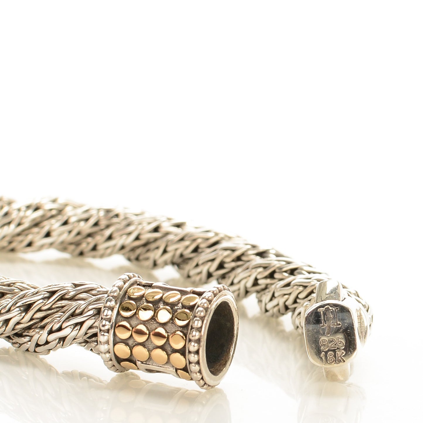 Sterling Silver 18K Yellow Gold Classic Chain Dot Bracelet