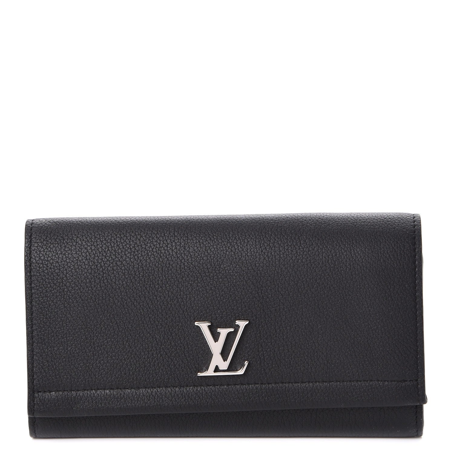 Louis Vuitton Calfskin Lockme II Wallet Black 1 of 7