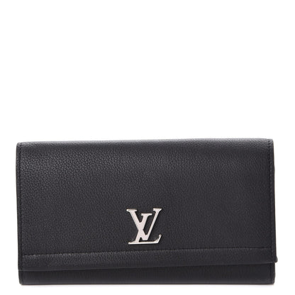 Louis Vuitton Calfskin Lockme II Wallet Black 1 of 7