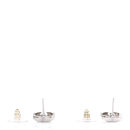 Chanel Crystal Pearl Flower CC Earrings Silver 3 of 4