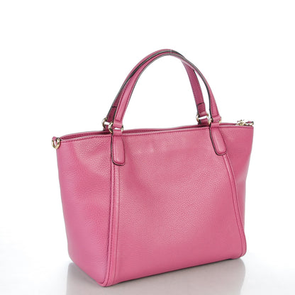 Gucci Pebbled Calfskin Small Soho Top Handle Bag Peonia Flower 3 of 7