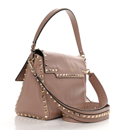 Valentino Garavani Smooth Calfskin Rockstud Top Handle Shoulder Bag Poudre 3 of 12