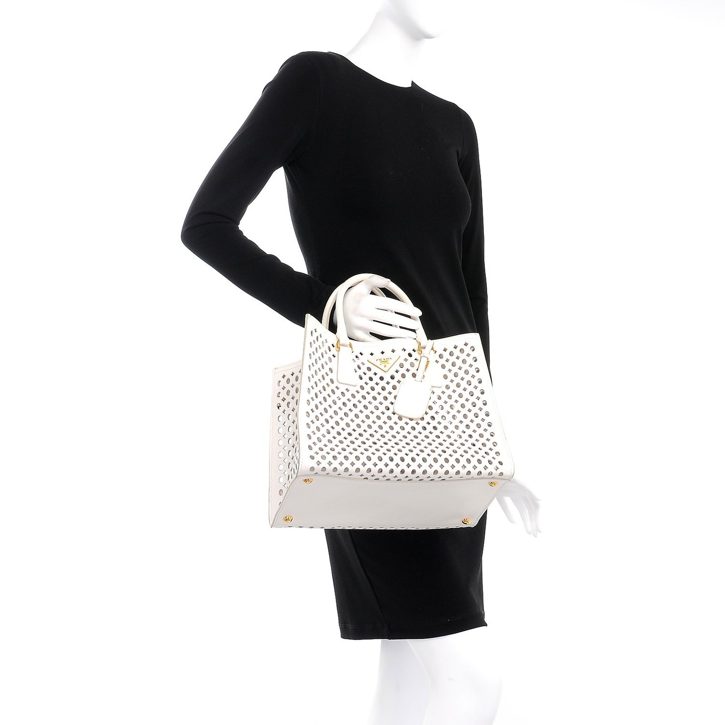 Saffiano Perforated Tote Talco