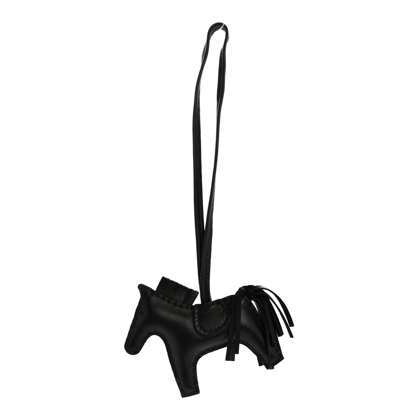Milo Lambskin Matte Alligator Touch Grigri Rodeo Horse Bag Charm PM So Black