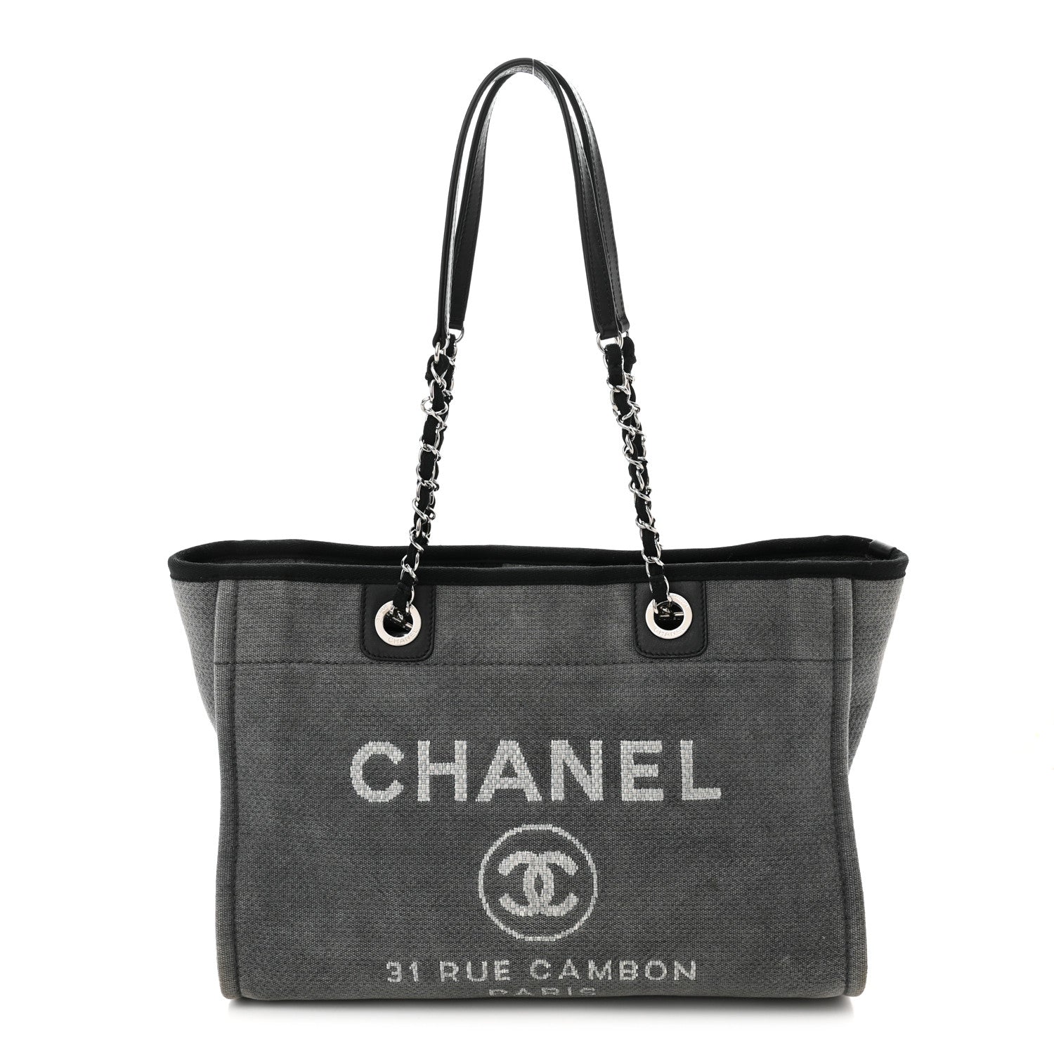 Chanel Canvas Small Deauville Tote Grey 1 of 14
