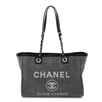 Chanel Canvas Small Deauville Tote Grey 1 of 14