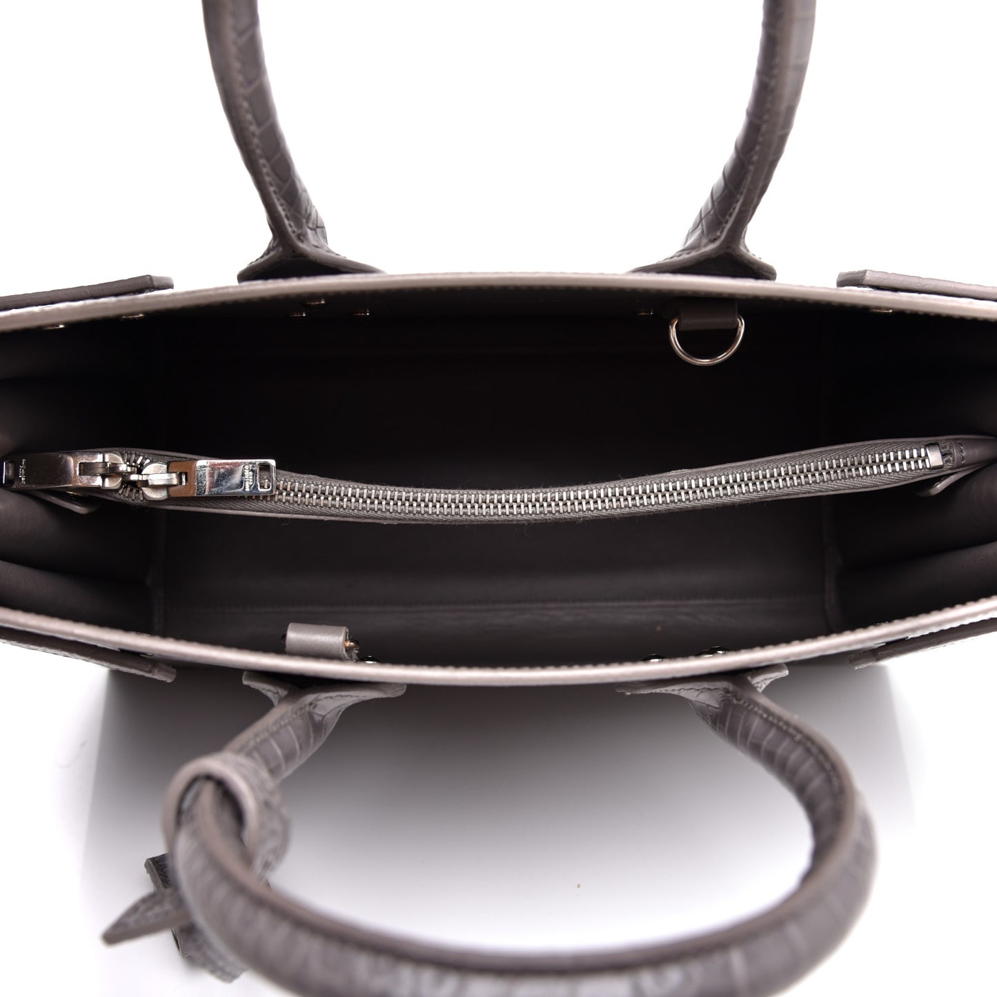 Calfskin Crocodile Embossed Small Sac De Jour Fog