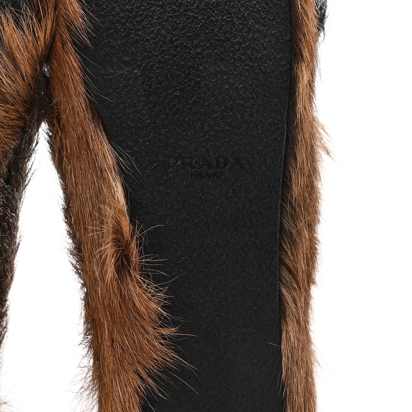 Goat Hair Runway Slippers 35.5 Black Naturale Petunia