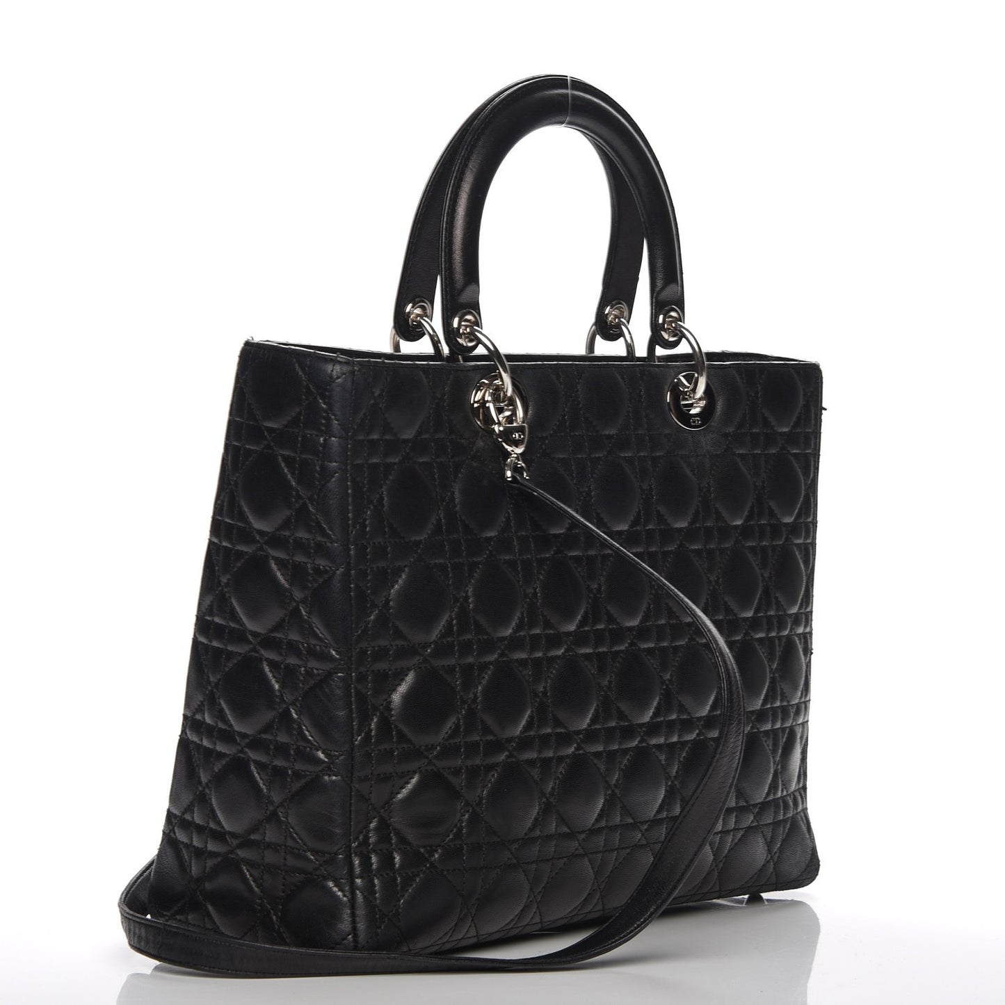 Lambskin Cannage Large Lady Dior Black