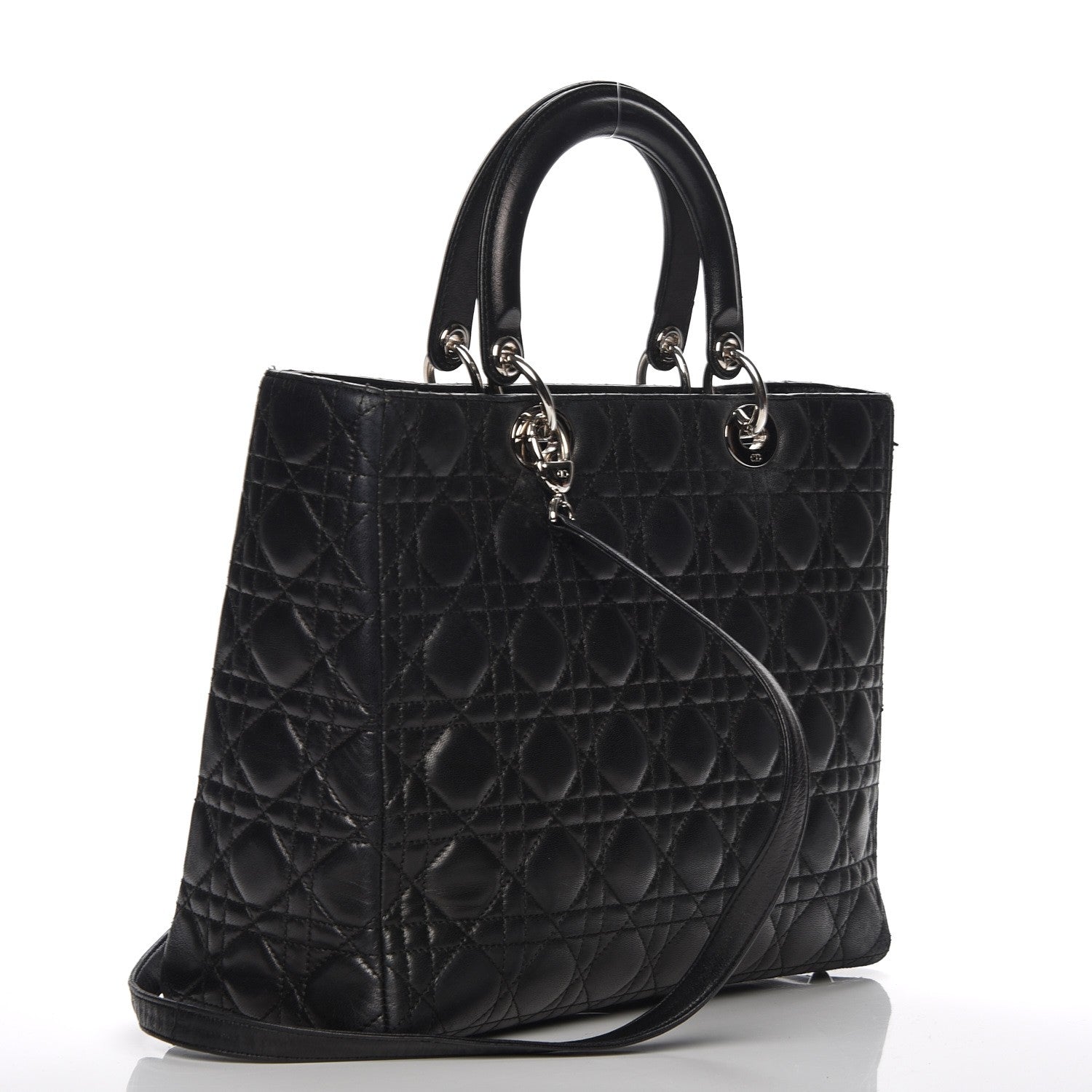 Christian Dior Lambskin Cannage Large Lady Dior Black 4 of 9