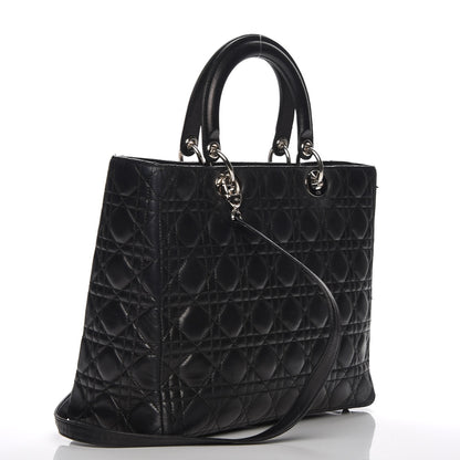 Christian Dior Lambskin Cannage Large Lady Dior Black 4 of 9