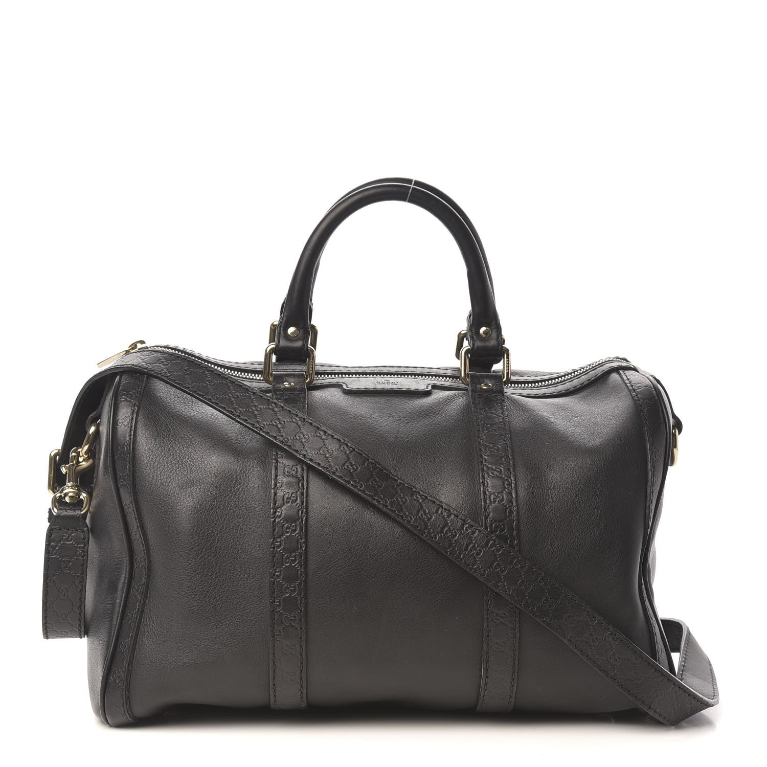 Gucci Calfskin Microguccissima Trim Medium Boston Black 1 of 9
