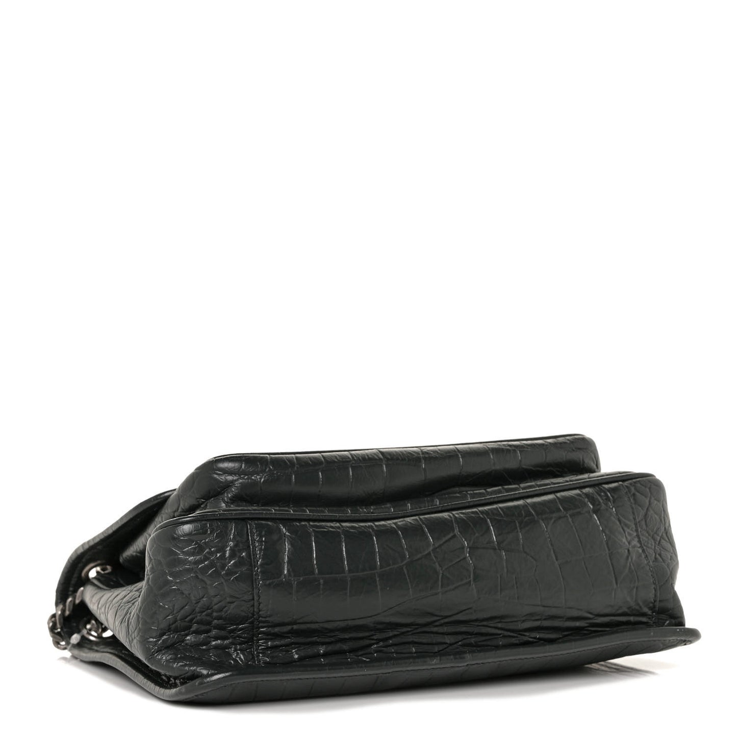 Calfskin Crocodile Embossed Monogram Medium Niki Chain Satchel Algea