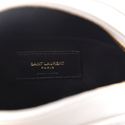 Saint Laurent Grain De Poudre Matelasse Chevron Quilted Round Vinyle Camera Bag Blanc Vintage 8 of 10
