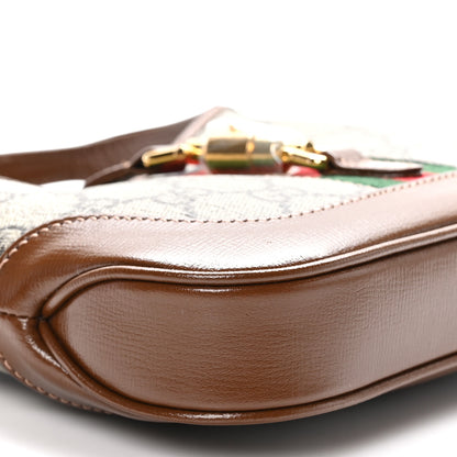 Gucci GG Supreme Monogram Azalea Calfskin Web Mini Jackie 1961 Hobo Beige Ebony Brown Sugar 9 of 10