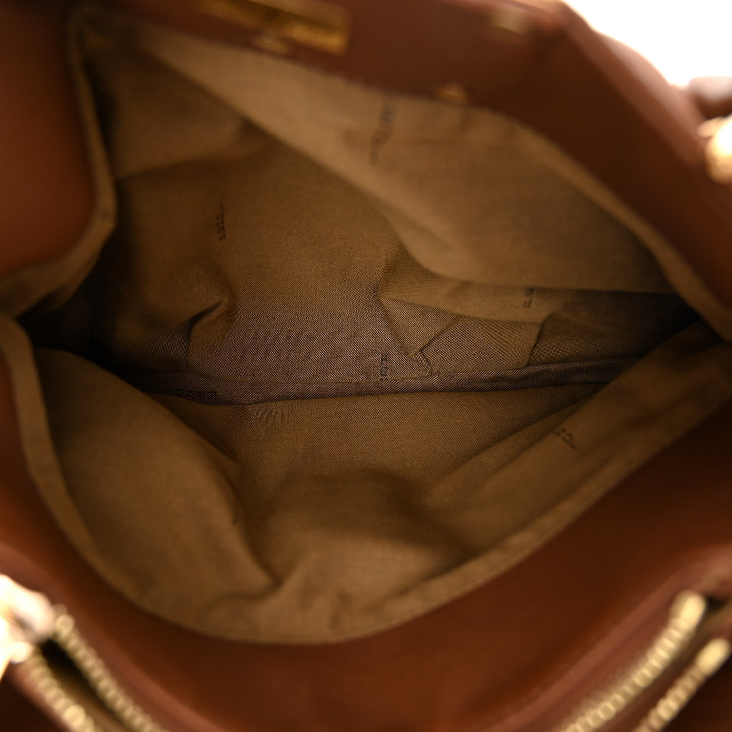 Fendi Crinkled Lambskin Small Mia Tote Camel 5 of 11