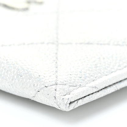 Chanel Glittered Metallic Caviar Quilted Card Holder Silver 11 of 12