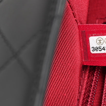 Chanel Lambskin Stitched Pearl Logo Top Handle Flap Black 7 of 11