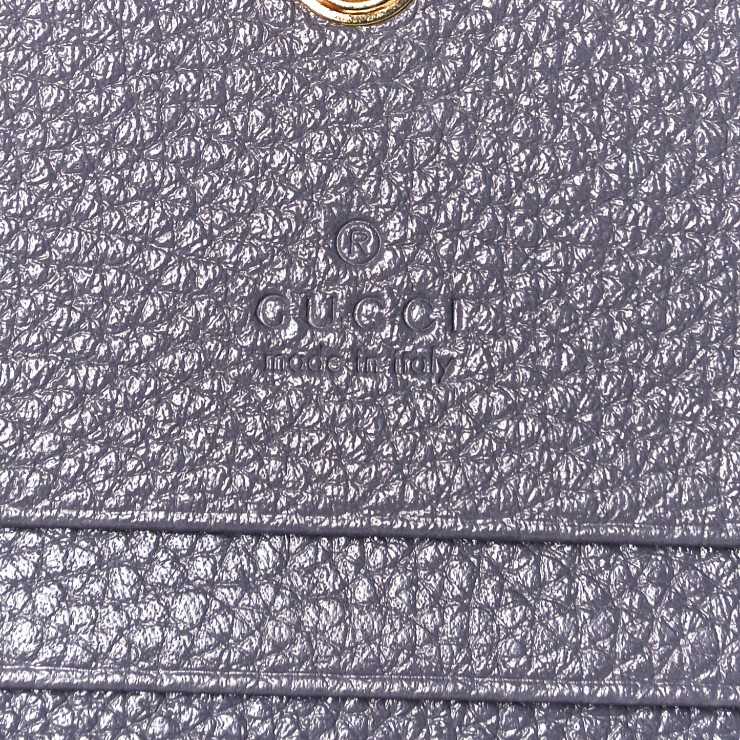 Grainy Calfskin Zumi Chain Card Case Wallet Dusty Grey