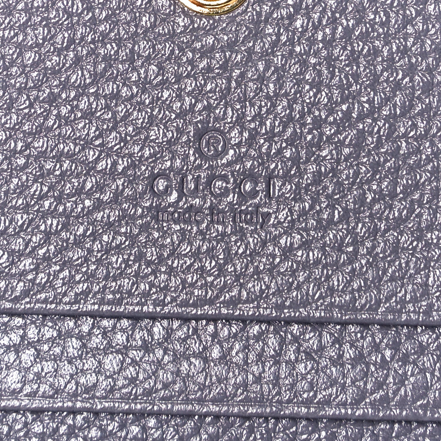 Gucci Grainy Calfskin Zumi Chain Card Case Wallet Dusty Grey 5 of 5