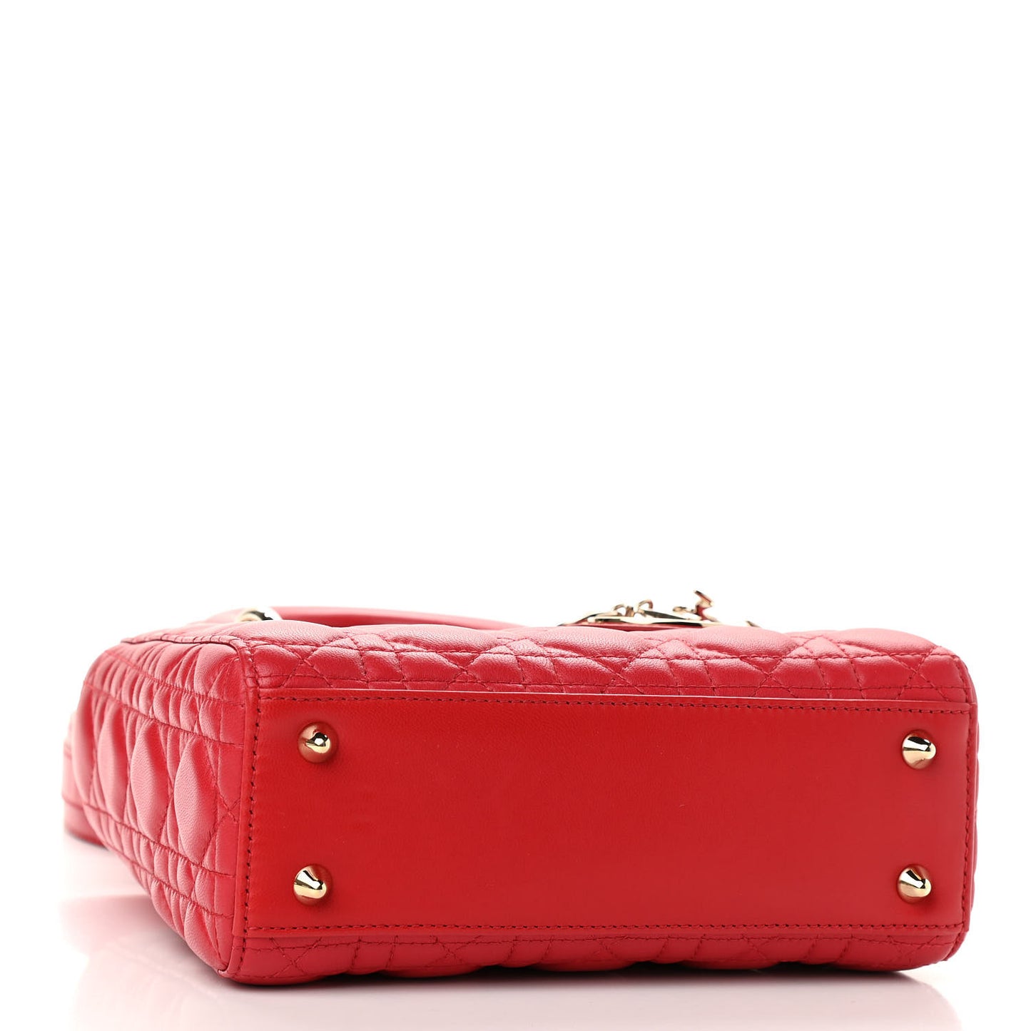 Lambskin Cannage Small Lucky Badges My Lady Dior Red
