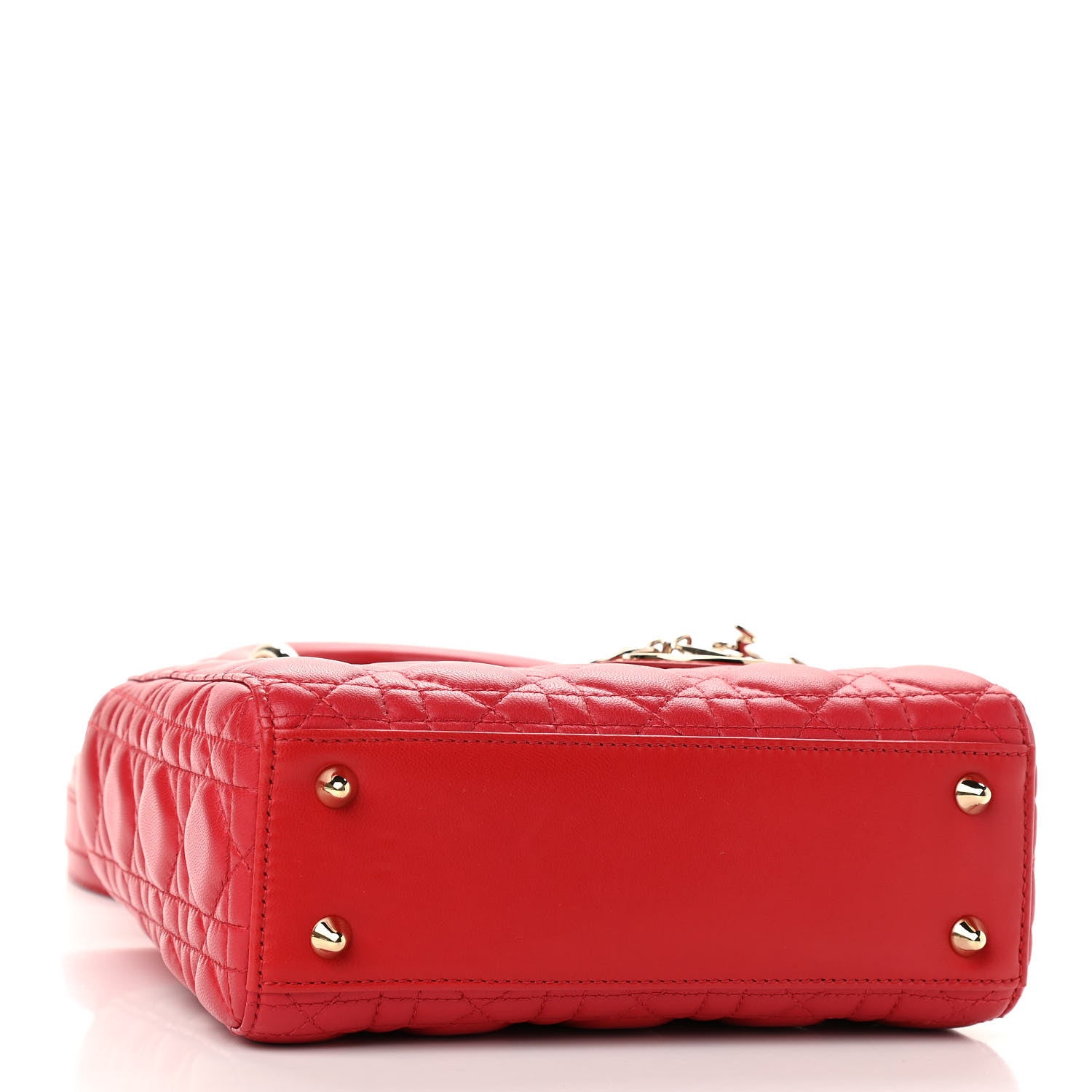 Christian Dior Lambskin Cannage Small Lucky Badges My Lady Dior Red 3 of 9