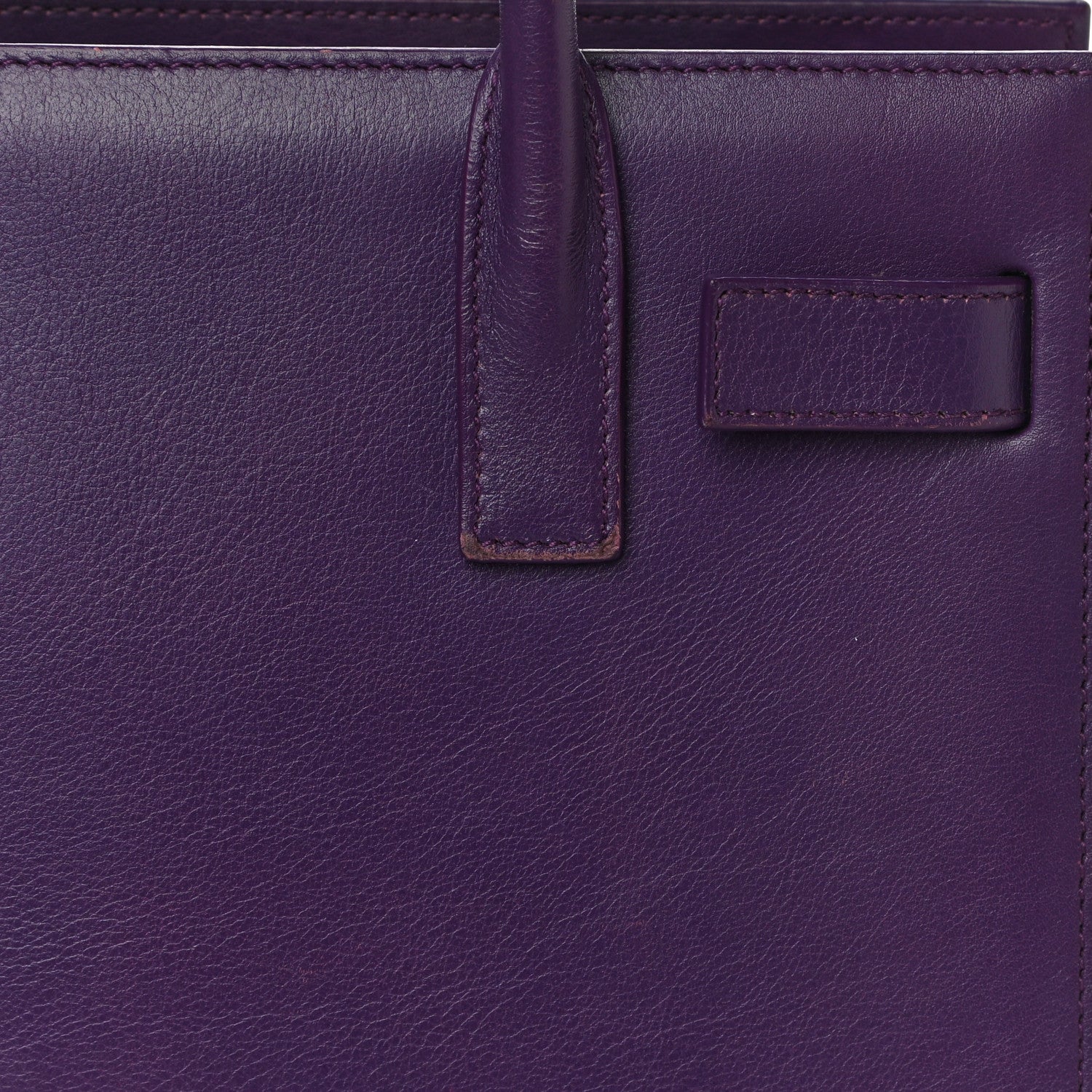 Saint Laurent Calfskin Nano Sac De Jour Purple 9 of 12
