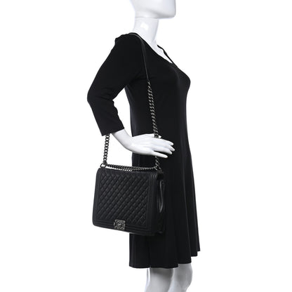 Chanel Calfskin Quilted Large Boy Flap Black 3 of 11