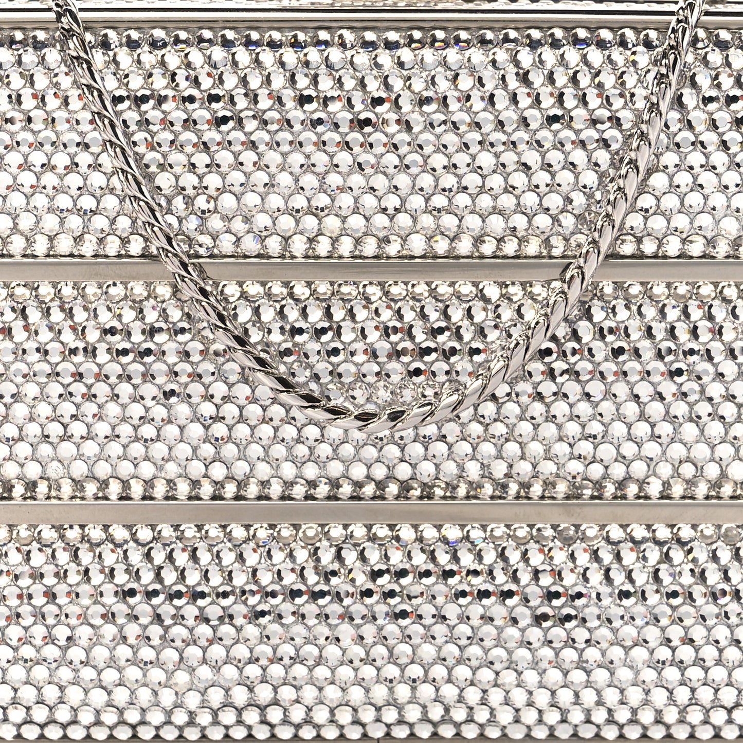 Swarovski Crystal Minaudiere Clutch Silver