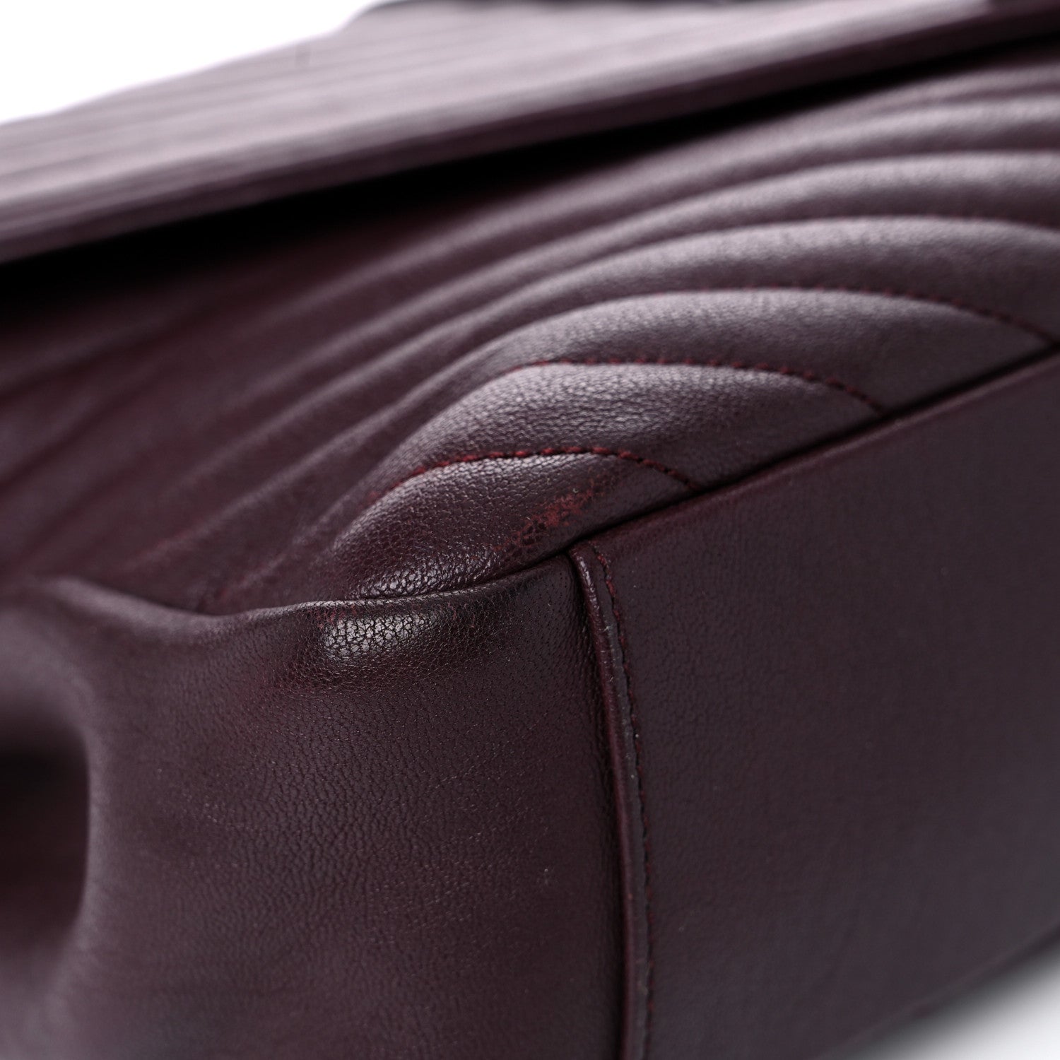 Saint Laurent Sheepskin Matelasse Chevron Large Monogram Satchel Amaranto 9 of 24