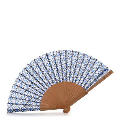 Louis Vuitton Sycamor Wood Cotton Monogram Tile Fan Blue 1 of 6