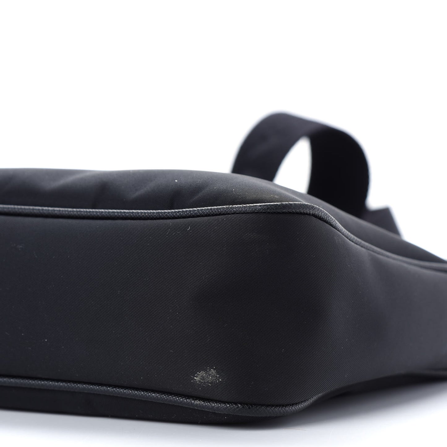 Re-Nylon Saffiano Pocket Zippered Shoulder Bag Black