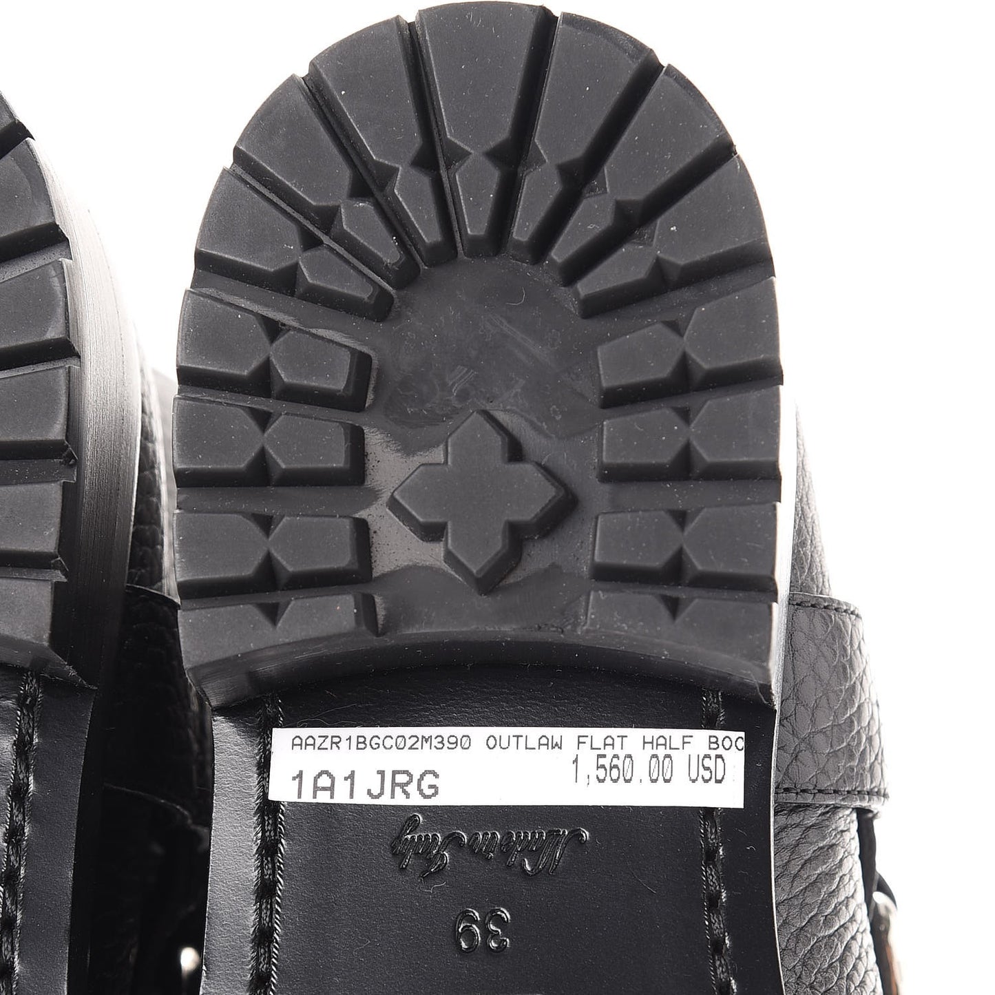 Calfskin Outlaw Flat Half Boots 39 Black