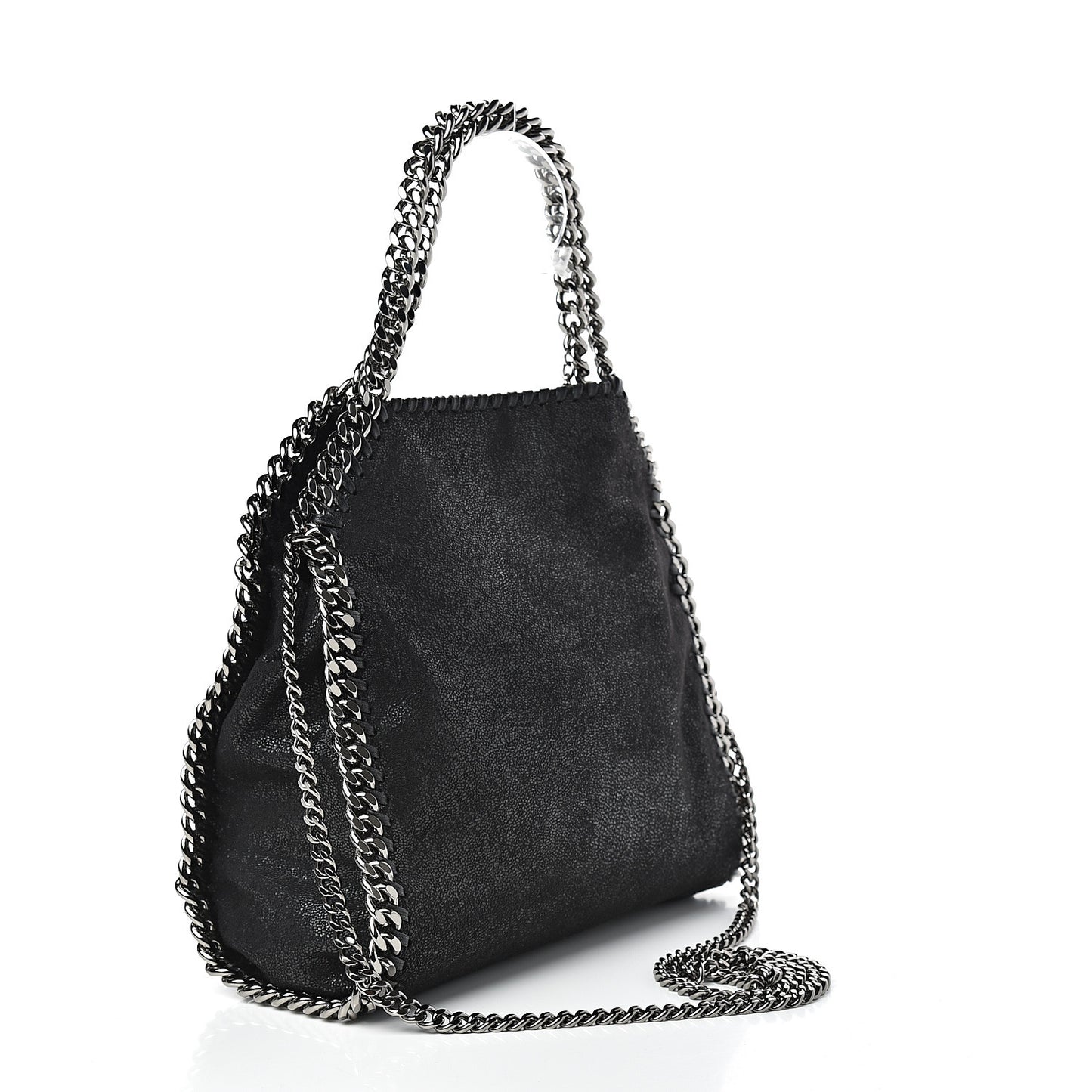 Shaggy Deer Mini Falabella Fold Over Tote Black