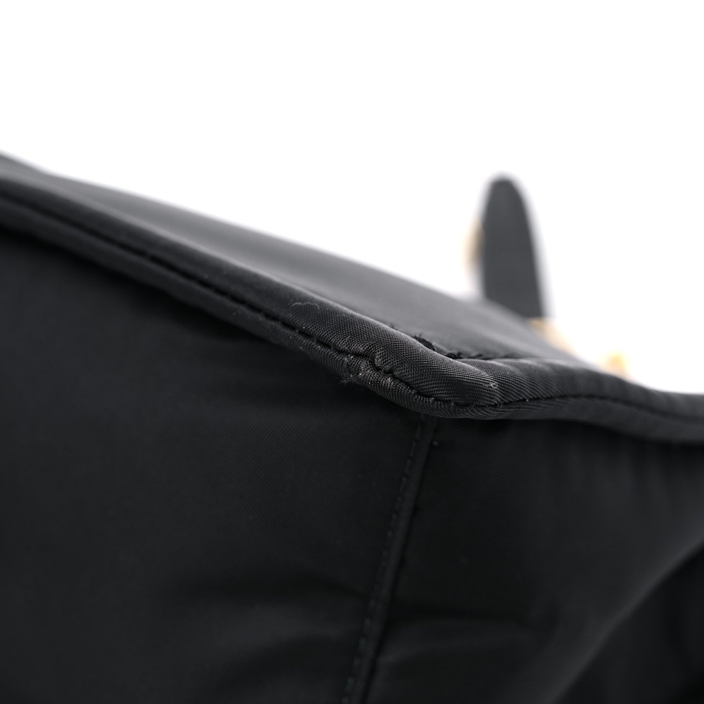 Tessuto Nylon Chain Flap Shoulder Bag Black