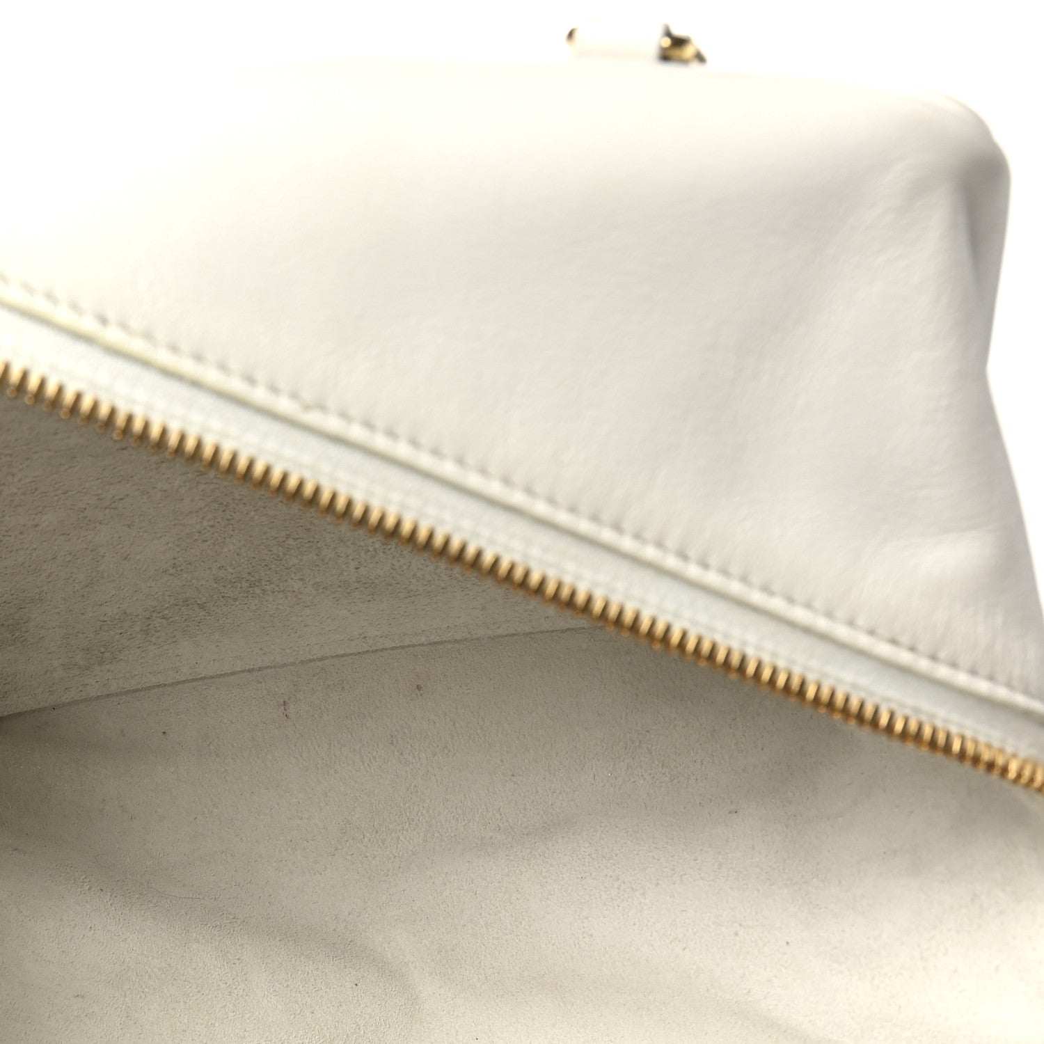 Celine Smooth Calfskin Cuir Triomphe Folded Cube Bag Arctic White 5 of 9