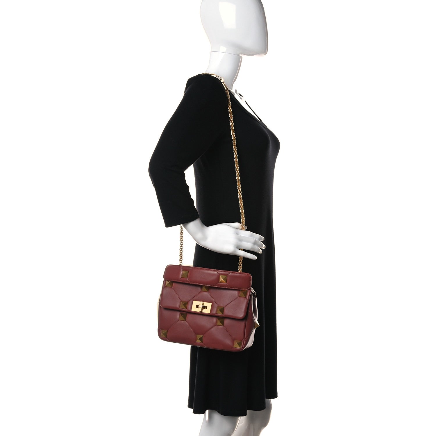 Valentino Garavani Nappa Medium Roman Stud Shoulder Bag Gingerbread 2 of 9