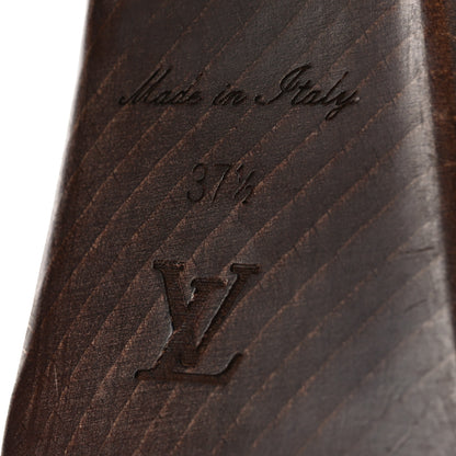 Louis Vuitton Wood Calfskin Vedette Platform Sandals 37.5 Black 8 of 9