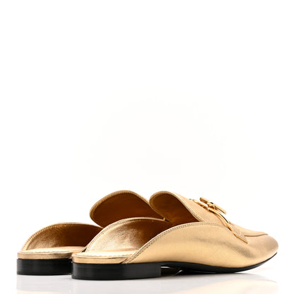 Louis Vuitton Metallic Lambskin Upper Case Open Back Flat Loafer 40 Gold 5 of 10