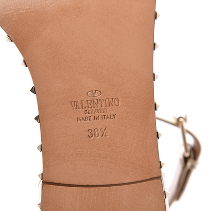 Valentino Garavani Metallic Nappa Soul Rockstud Ankle Strap Flat Sandals 38.5 Gold 6 of 7
