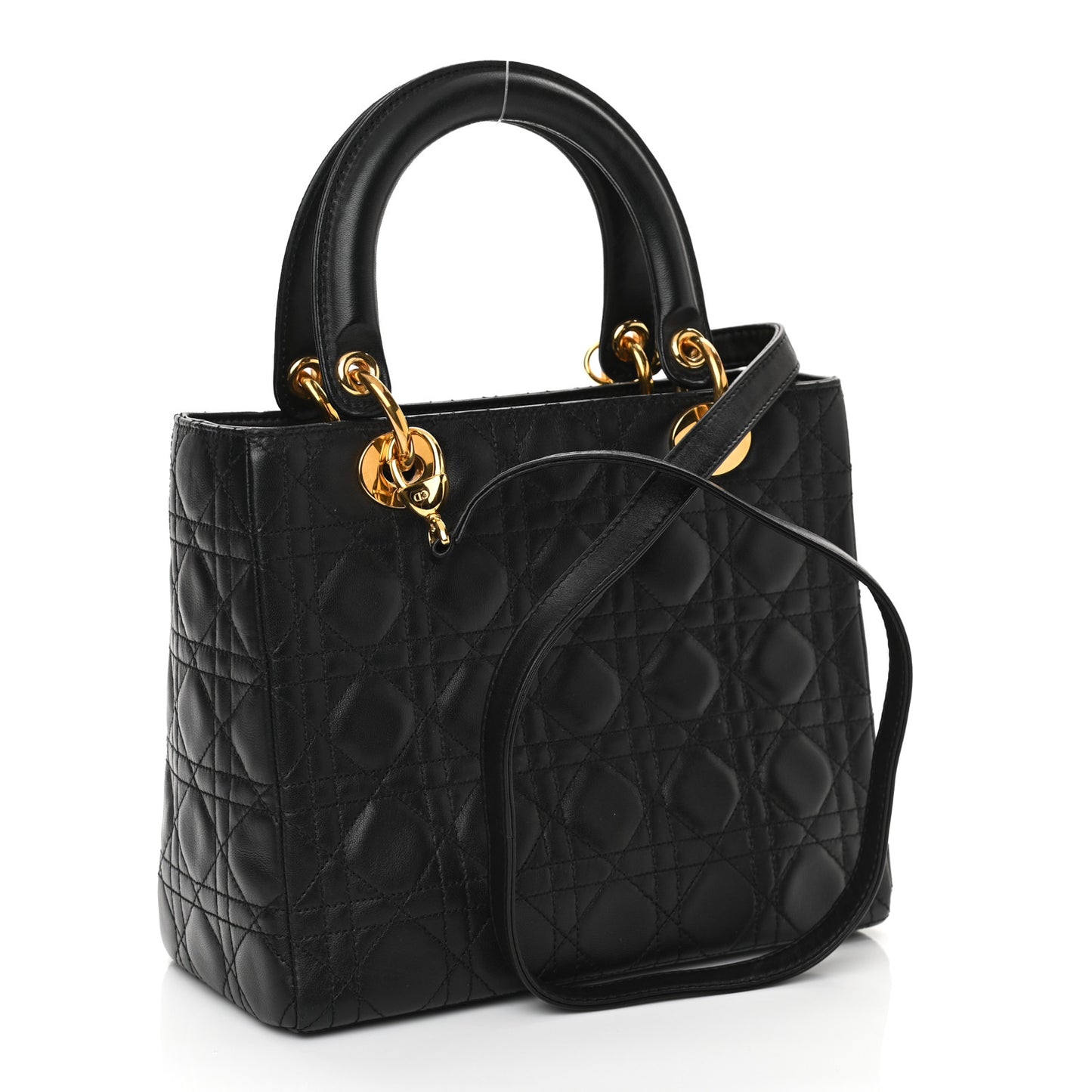 Lambskin Cannage Medium Lady Dior Black