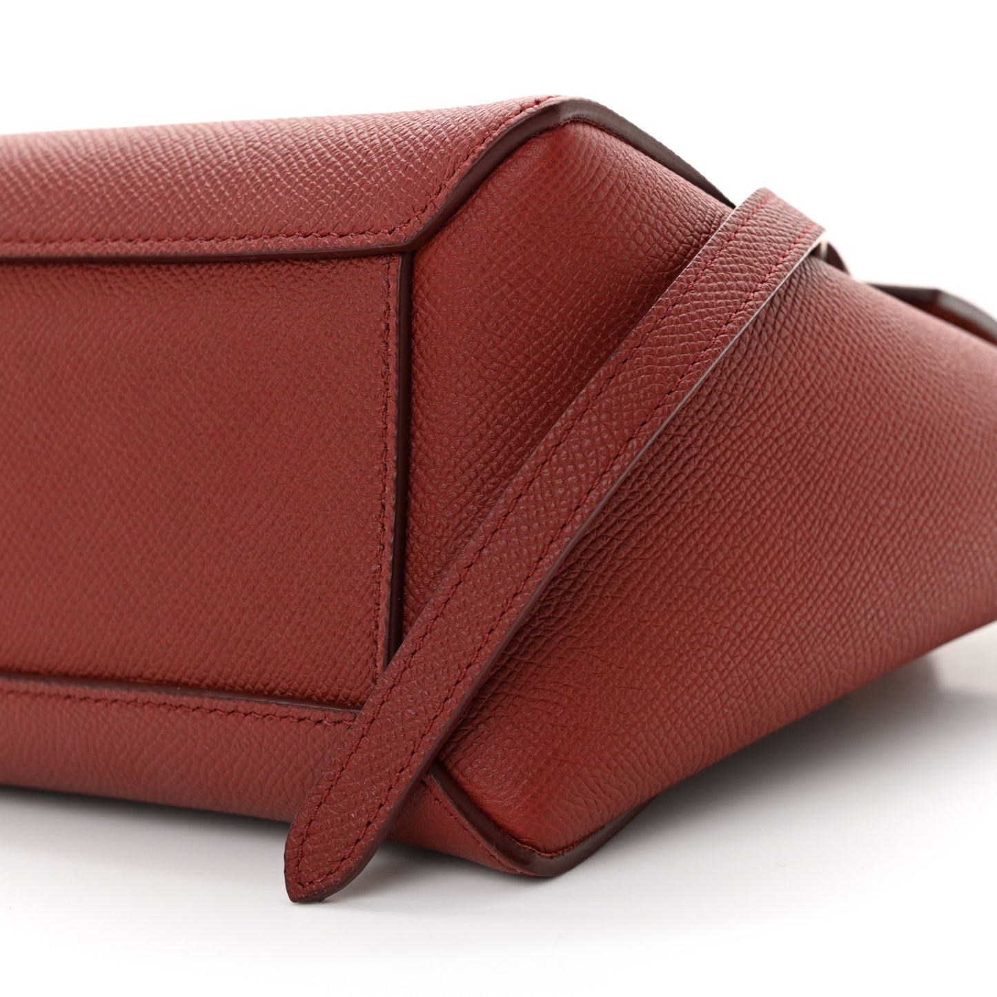 Grained Calfskin Nano Belt Bag Burgundy